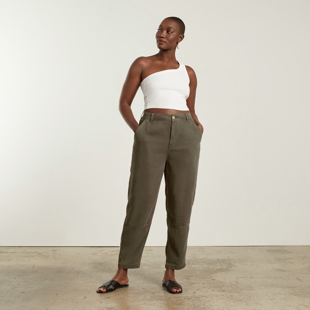 Everlane High Waisted Chino Pants Olive /2
